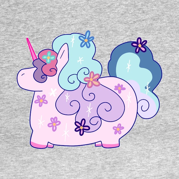 Fat Flowery Rainbow Unicorn by saradaboru